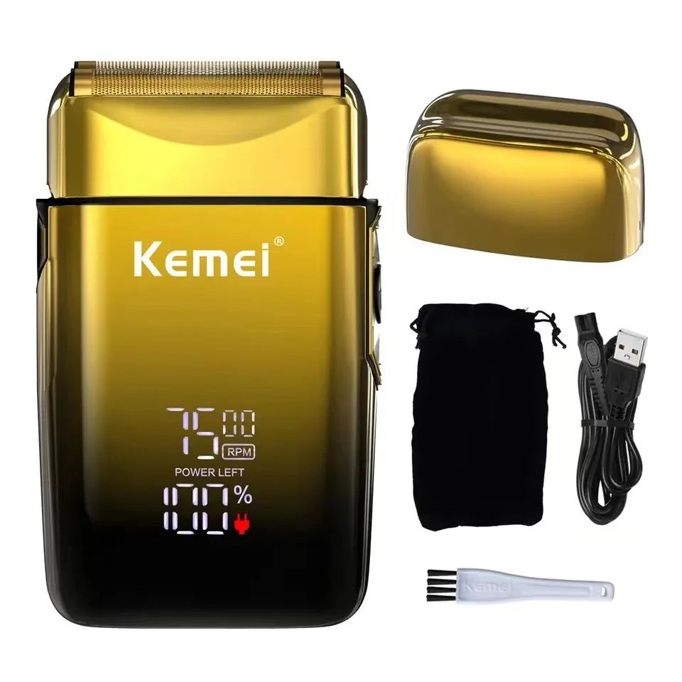 Oplaadbaar -Golden – Gouden – Metalen Behuizing – Professionele Shaver – Voor Haar & Baard – NIEUW!