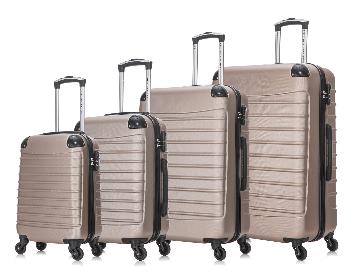 4 Delig Kofferset – Sydney – L M & S & XS( 90/ 65 /39/28 Liter) – Champagne – NIEUW!