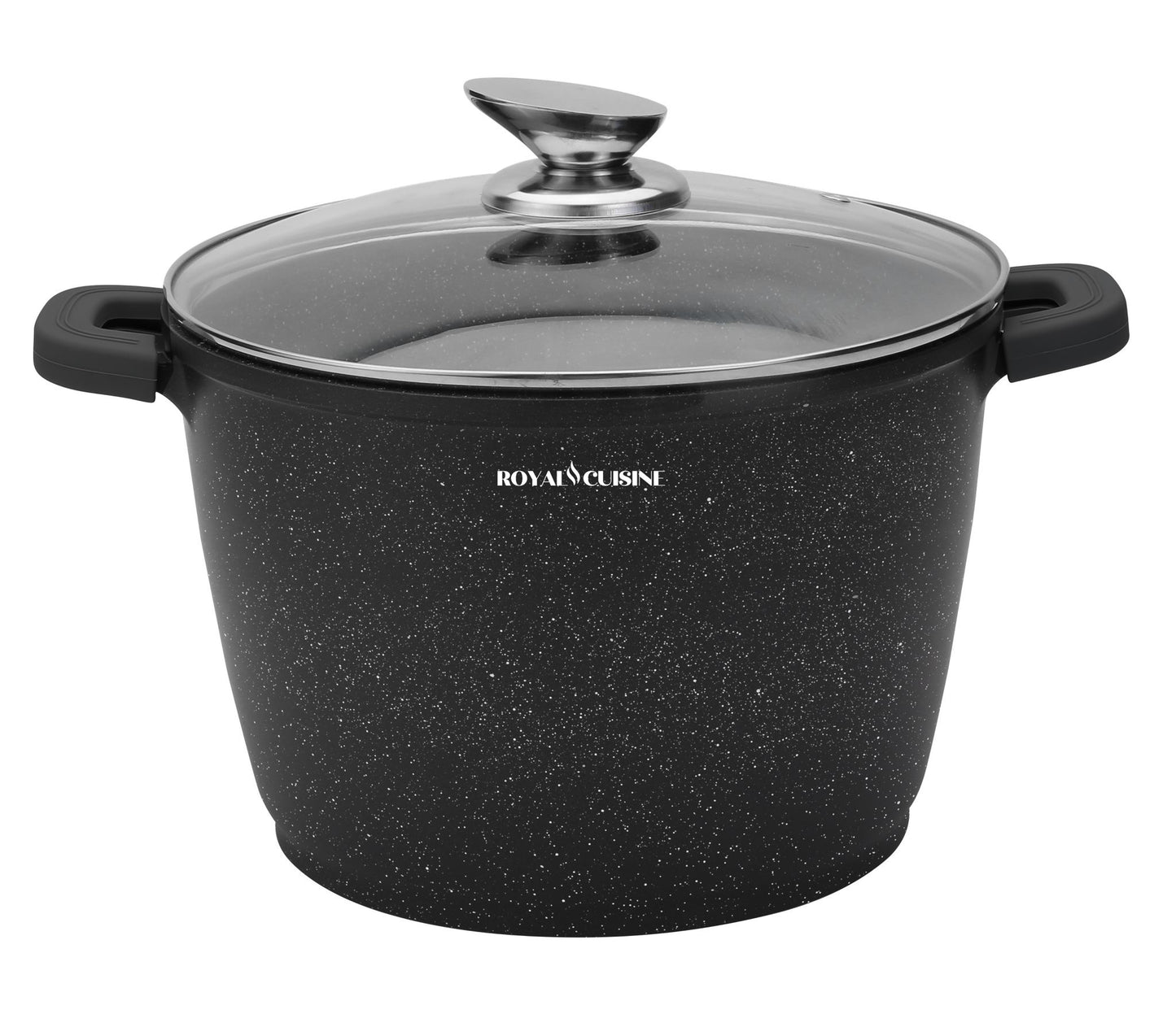 24 CM Soeppan Alle Warmtebronnen (Ook Inductie) – Met afneembare Handvatten – Ø 24 cm – Soeppot Soeppannen Met Glazen Deksel – Antiaanbaklaag – Zwart – NIEUW!