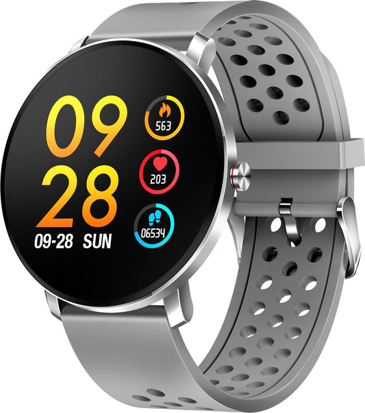 VERPAKKINGSSCHADE – Denver – Smartwatch – Bluetooth Sportwatch met hartslagmeter – Sleep tracker – Geschikt voor iOS & Android – Grijs