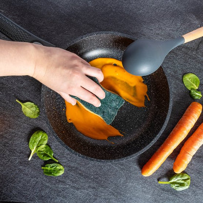 Royalty – 14 Delige Pannenset – Alle Warmtebronnen ( Ook inductie) Marmeren Coating – Afneembare Handvaten Oven-Ready – PFAS-Vrij – Antiaanbaklaag – Met Glazen Deksels – Zilver