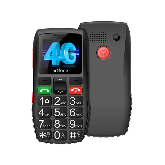VERPAKKINGSSCHADE – 4G – Zwarte – Senioren Mobiele Telefoon – Ondersteund 2G + 3G + 4G – Grote Toetsen – Big button GSM NIEUW!