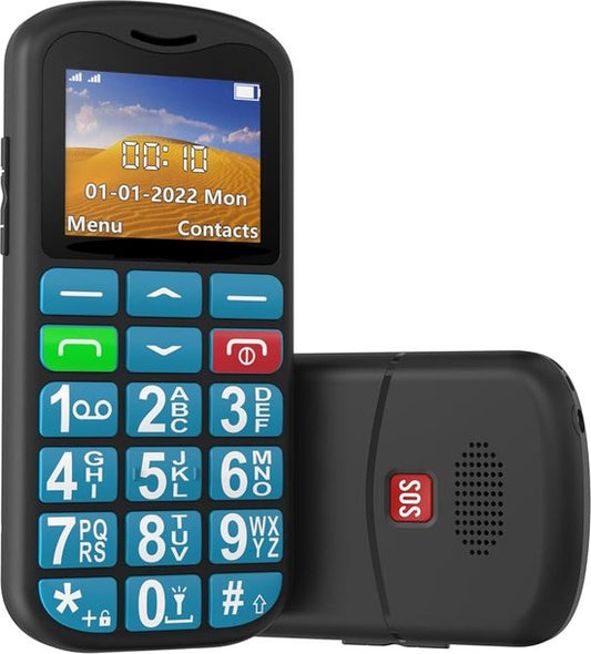 VERPAKKINGSSCHADE -Yarvu ® – Easy – 4G Senioren Mobiele Telefoon – Grote Toetsen & Cijfers – Big Button Mobiel – GSM Ouderen – GSM – SOS Noodknop – Snelkiestoetsen – Blauw – NIEUW!