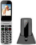 4G – Senioren Klaptelefoon – Mobiele Telefoon – Grote Toetsen – Met Oplaadstation – Zwart met Zilver – Big button GSM – NIEIUW!