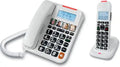 Yarvu ® – Diablo 3520 – Twinset Draadloze Dect Telefoon & Big Button Bedrade Senioren Telefoon – Duo Set – 2 Handsets – Grote Toetsen – Vaste lijn – Wit – NIEUW!