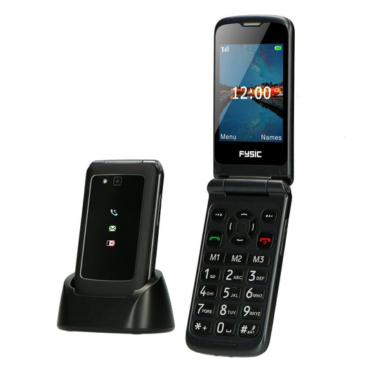 Fysic – 4G Senioren Mobiele Telefoon – Grote Toetsen – Big Button GSM – Mobiel met Simkaart geleverd – Klaptelefoon – NIEUW!