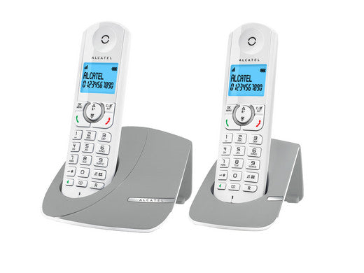 VERPAKKINGSSCHADE – Alcatel f380 – DUO – Dect Telefoon – Twinset – Grijs – NIEUW