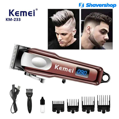 Kemei – Trimmer – Tondeuse – Oplaadbaar USB – 150 Minuten – Met Display 1MM/3MM/4,5MM/6MM – NIEUW!