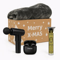 Kerstpakket – Voor Mannen – Bluetooth Earphones Oordopjes – Goude Trimmer – 1 Persoons Luxe Deken – Massagegun – Kerst Pakket – Non Food – Relatiegeschenk – Cadeaupakket