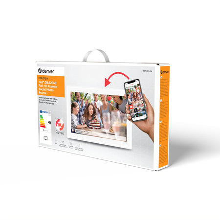 VERPAKKINGSSCHADE – Denver Digitale Fotolijst 10.1 inch – HD – Frameo App – Fotokader – WiFi – IPS Touchscreen – 16GB – PFF-1053W – NEW!