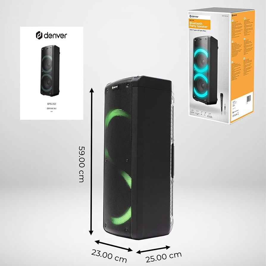 VERPAKKINGSSCHADE – Denver – Karaoke Bluetooth Speaker – USB – Incl Microfoon – Party Speaker – NIEUW