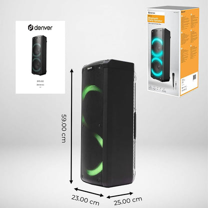 VERPAKKINGSSCHADE – Denver – Karaoke Bluetooth Speaker – USB – Incl Microfoon – Party Speaker – NIEUW