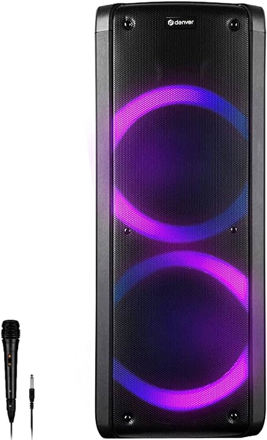 VERPAKKINGSSCHADE – Denver – Karaoke Bluetooth Speaker – USB – Incl Microfoon – Party Speaker – NIEUW