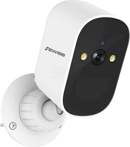 Beveiligingscamera – Oplaadbaar – Met Batterij – voor Binnen en Buiten Wi-Fi Security camera Indoor and Outdoor 1080p (Uitbreiding) – Wit 4K