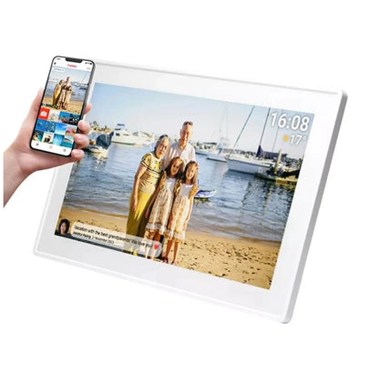 VERPAKKINGSSCHADE – Denver Digitale Fotolijst 15.6 inch – XL – Full HD – Frameo App – Fotokader – WiFi – 16GB – IPS Touchscreen – PFF-1515W – NEW!