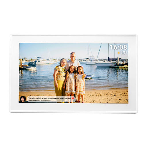 VERPAKKINGSSCHADE – Denver Digitale Fotolijst 15.6 inch – XL – Full HD – Frameo App – Fotokader – WiFi – 16GB – IPS Touchscreen – PFF-1515W – NEW!