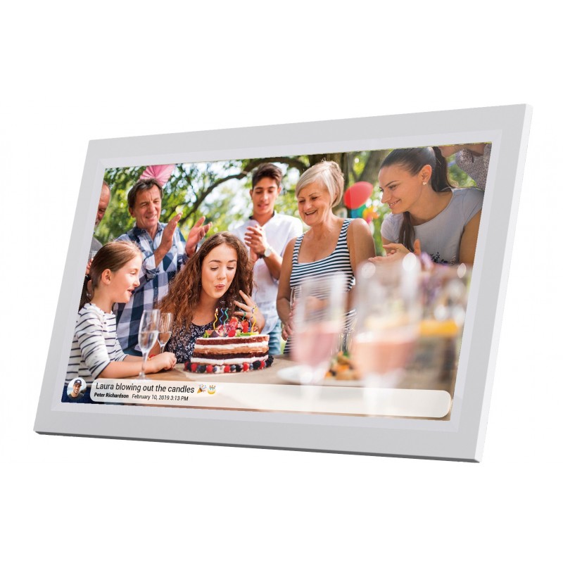 VERPAKKINGSSCHADE – Denver Digitale Fotolijst 15.6 inch – XL – Full HD – Frameo App – Fotokader – WiFi – 16GB – IPS Touchscreen – PFF-1503W – NEW!