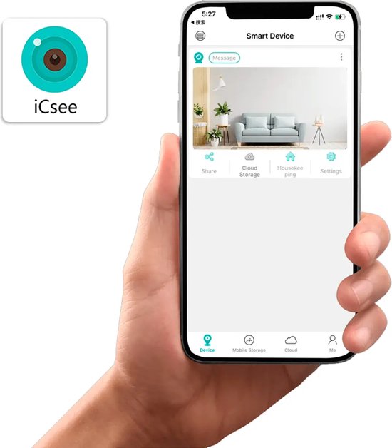 Beveiligingscamera – Oplaadbaar – Met Batterij – voor Binnen en Buiten Wi-Fi Security camera Indoor and Outdoor 1080p (Uitbreiding) – Wit 4K