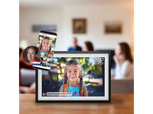 VERPAKKINGSSCHADE – Denver Digitale Fotolijst 15.6 inch – XL – Full HD – Frameo App – Fotokader – WiFi – 16GB – IPS Touchscreen – PFF-1516 – NEW!