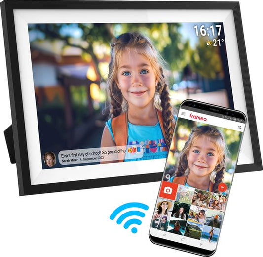 VERPAKKINGSSCHADE – Denver Digitale Fotolijst 15.6 inch – XL – Full HD – Frameo App – Fotokader – WiFi – 16GB – IPS Touchscreen – PFF-1516 – NEW!