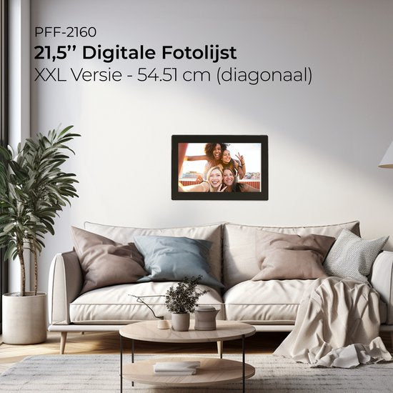 VERPAKKINGSSCHADE – Denver XXL Digitale Fotolijst 21.5 inch – XXL – Full HD – Frameo App – Fotokader – Model 2023 – WiFi – 32GB – IPS Touchscreen – PFF2160 – Zwart – NEW!