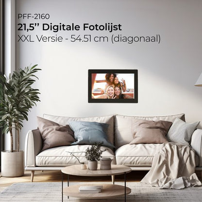 VERPAKKINGSSCHADE – Denver XXL Digitale Fotolijst 21.5 inch – XXL – Full HD – Frameo App – Fotokader – Model 2023 – WiFi – 32GB – IPS Touchscreen – PFF2160 – Zwart – NEW!