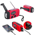 Yarvu ® – 6 IN 1 Noodradio – Opwindbaar + Zonneenergie + Nood Radio Op ingebouwde Batterijen ( Accu ) – Solar Noodpakket – Groothandel - Voor Rampen – Draagbare – FM AM Rood – NIEUW!