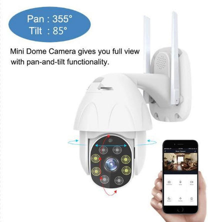 IP WIFI Camera – Voor Buiten – Dome – Beweegbaar op afstand – Wit – NIEUWI