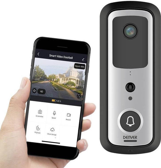 Denver – Deurbel Camera – Smart Video Deurbel – WIFI – HD Video – Gratis Applicatie – Accu – Bewegingsdetectie – Nachtzicht NIEUW!