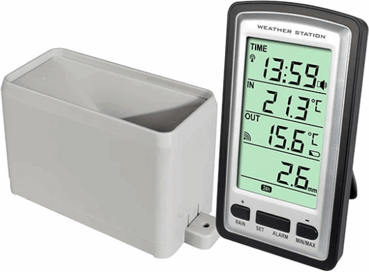 VERPAKKINGSSCHADE – Alecto WS-1200 – Weerstation met draadloze regenmeter, wit – NIEUW