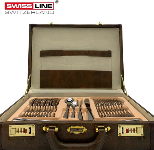 SP+ | Bestekset – 12 persoons bestek – 72-delig – Onbewerkt – Luxe Opberg koffer – 18/10 – Premium NIEUW!