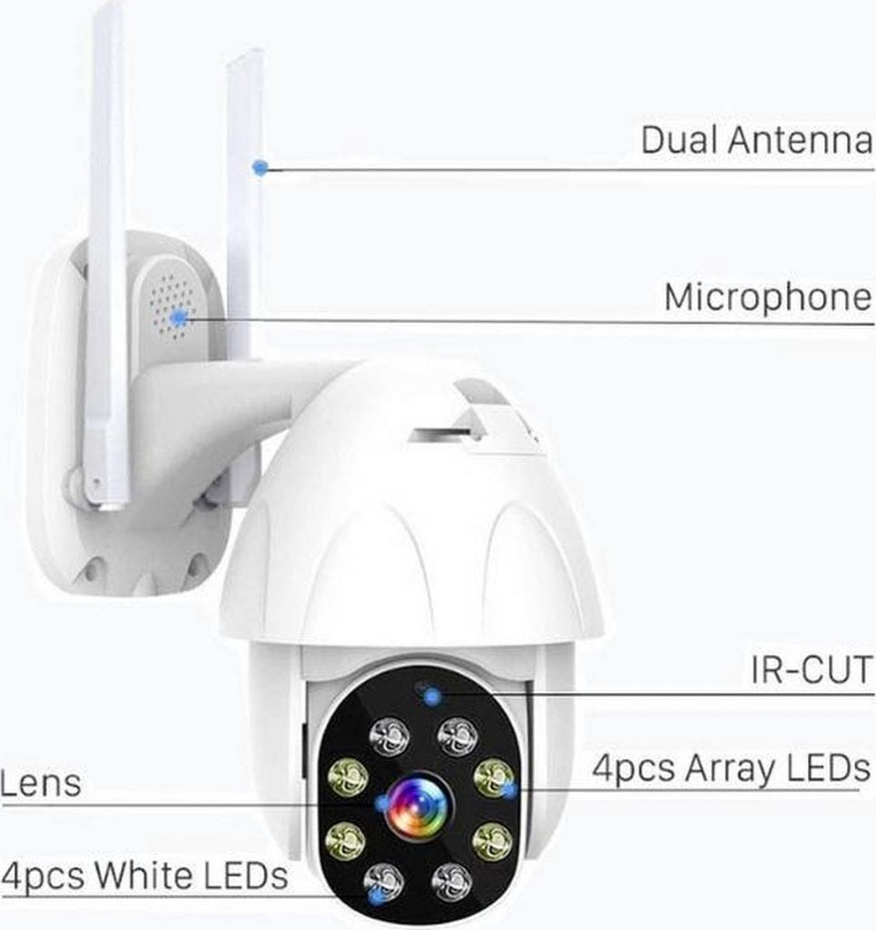 Denver – IP- Dome Bewakingscamera – Beveiligingscamera – Voor buiten beveiligingscamera – Werkt met TUYA – FULL HD – Gratis APP – NIEUW!