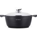 Royal Cuisine – 20 CM Soeppan / Braadpan met Glazen afdekplaat Zwart NIEUW!
