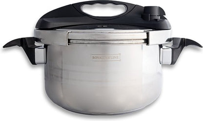 Royalty Line® RL24PS6LM Snelkookpan Inductie – 6 Liter / Ø 24cm – Snelkookpannen Voor Alle Warmtebronnen – Pressure Cooker Met Antiaanbaklaag – Instant koken – Eenhandig Mechanisme – RVS