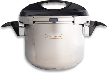 Royalty Line® PS8L Snelkookpan Inductie – 8 Liter / Ø 24cm – Snelkookpannen Voor Alle Warmtebronnen – Pressure Cooker – Instant koken – Eenhandig Mechanisme – RVS
