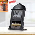 Yarvu – Azan Klok + 16 AA Batterijen Meegeleverd – 34*21 CM – Moslim – Islam – Gebedsklok – Gebed – Adhan – Ramadan Decoratie – Adan Alarm – Zwart