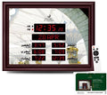 Yarvu ® AC 5300 – Azan Kalender Klok – Dark Wood + Gehele Koran + Temperatuur + Islamitische Gebedsklok – Moslim Gebed Klok – Adan – Groot 40*30 CM – Adhan Alarm –