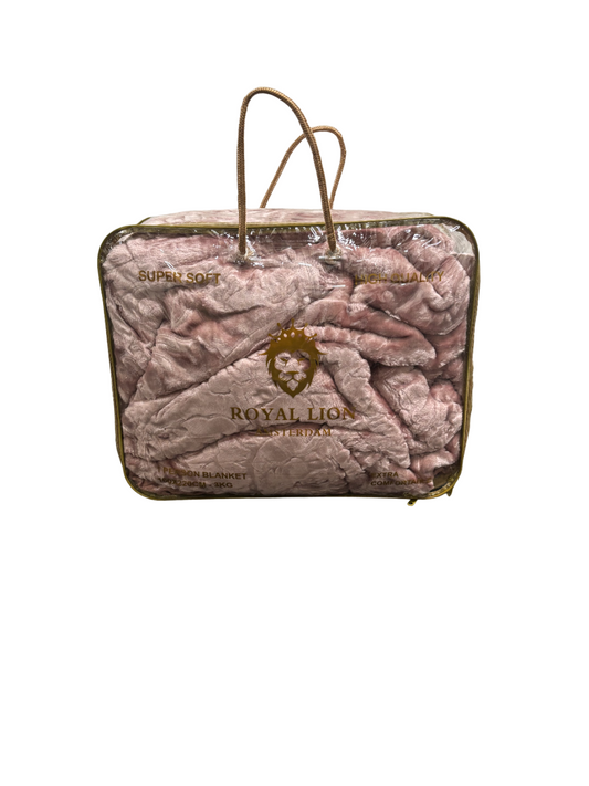 Royal Lion Amsterdam – Licht Roze – 1 Persoons (3kg) – Berenzachte Deken 160*200 cm – High Quality – Extra Comfortable