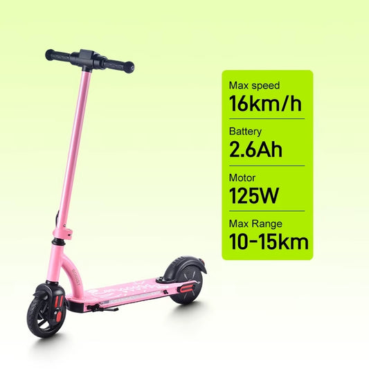 Aangeraden 6-12 jaar – 6 inch Elektrische Step – 16 km-h – 10 km Actieradius – Roze – Nieuw!