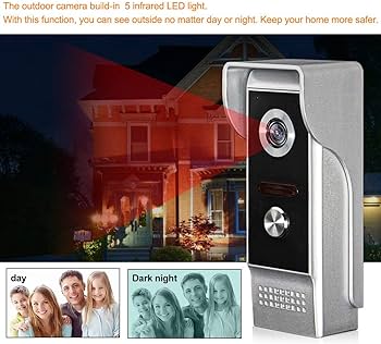 Deurintercom – Deurbel met Camera en Groot 7 inch Scherm – Intercom – Nachtzicht – Terugspreekfunctie – Display – Bewakingscamera – Beveiligingscamera – Deur Intercom