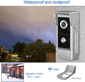 Deurintercom – Deurbel met Camera en Groot 7 inch Scherm – Intercom – Nachtzicht – Terugspreekfunctie – Display – Bewakingscamera – Beveiligingscamera – Deur Intercom