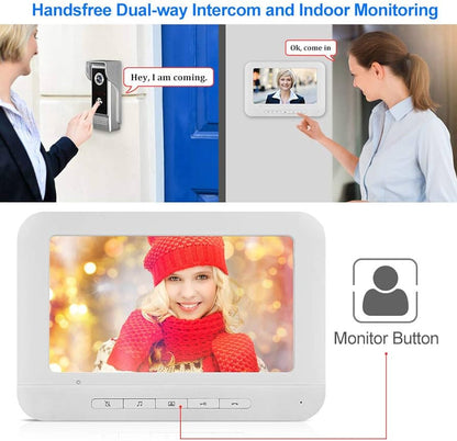 Deurintercom – Deurbel met Camera en Groot 7 inch Scherm – Intercom – Nachtzicht – Terugspreekfunctie – Display – Bewakingscamera – Beveiligingscamera – Deur Intercom