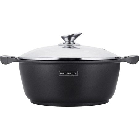 Royal Cuisine – 20 CM Soup Pot / Dutch Oven with Glass Lid Black NEW!