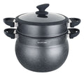 Couscous Pan – 6 Liter – Stoompan – Alle Warmtebronnen ( Ook Inductie) – Rijst en Groentestomer – Multisteamer – Aluminium – Met Glazen Deksel – Zwart – NIEUW!