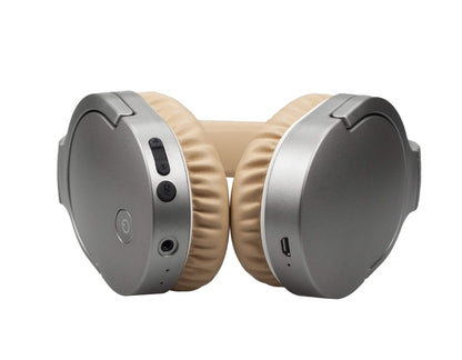VERPAKKINGSSCHADE - Denver BTN-207 - Draadloze Over-ear koptelefoon - Beige Met Noice Canceling