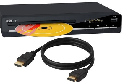 Denver - DVD Speler met HDMI aansluiting - HDMI Kabel meegeleverd - FULL HD - CD Speler - Coax / Scart / USB - Zwart Merk:Denver • Schrijf een review  •