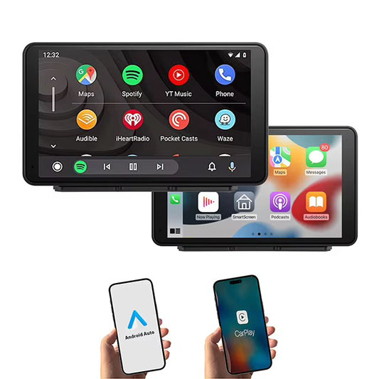 Yarvu ® Geschikt voor CarPlay Scherm 7 Inch – Geschikt voor Android Auto Scherm + 32GB Micro SD - Draadloos - Navigatiesysteem Auto – Auto Scherm – Universeel – Met Touchscreen - Draadloos