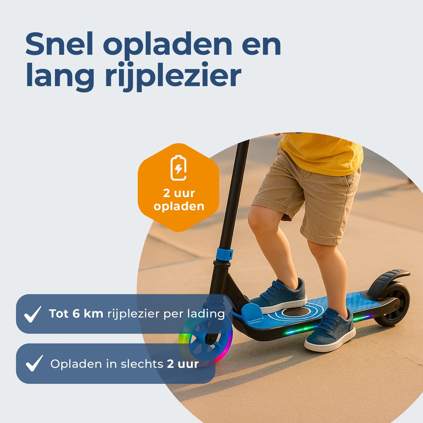 VERPAKKINGSSCHADE - Denver elektrische step voor kinderen - 10km/u - Kinderstep - LED Verlichting - 6km Bereik - SCK5500 Blauw