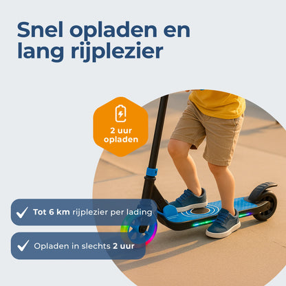 VERPAKKINGSSCHADE - Denver elektrische step voor kinderen - 10km/u - Kinderstep - LED Verlichting - 6km Bereik - SCK5500 Blauw