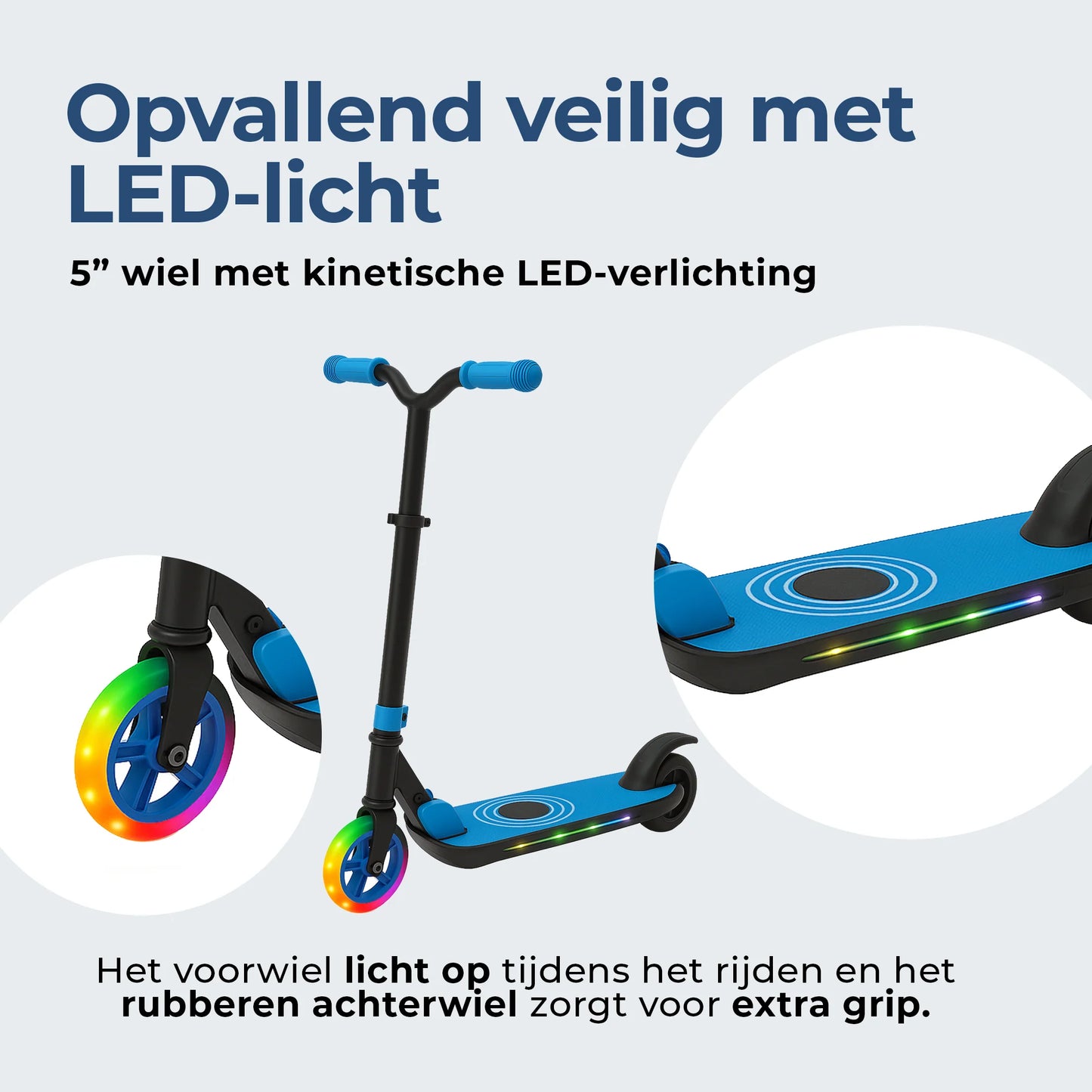 VERPAKKINGSSCHADE - Denver elektrische step voor kinderen - 10km/u - Kinderstep - LED Verlichting - 6km Bereik - SCK5500 Blauw